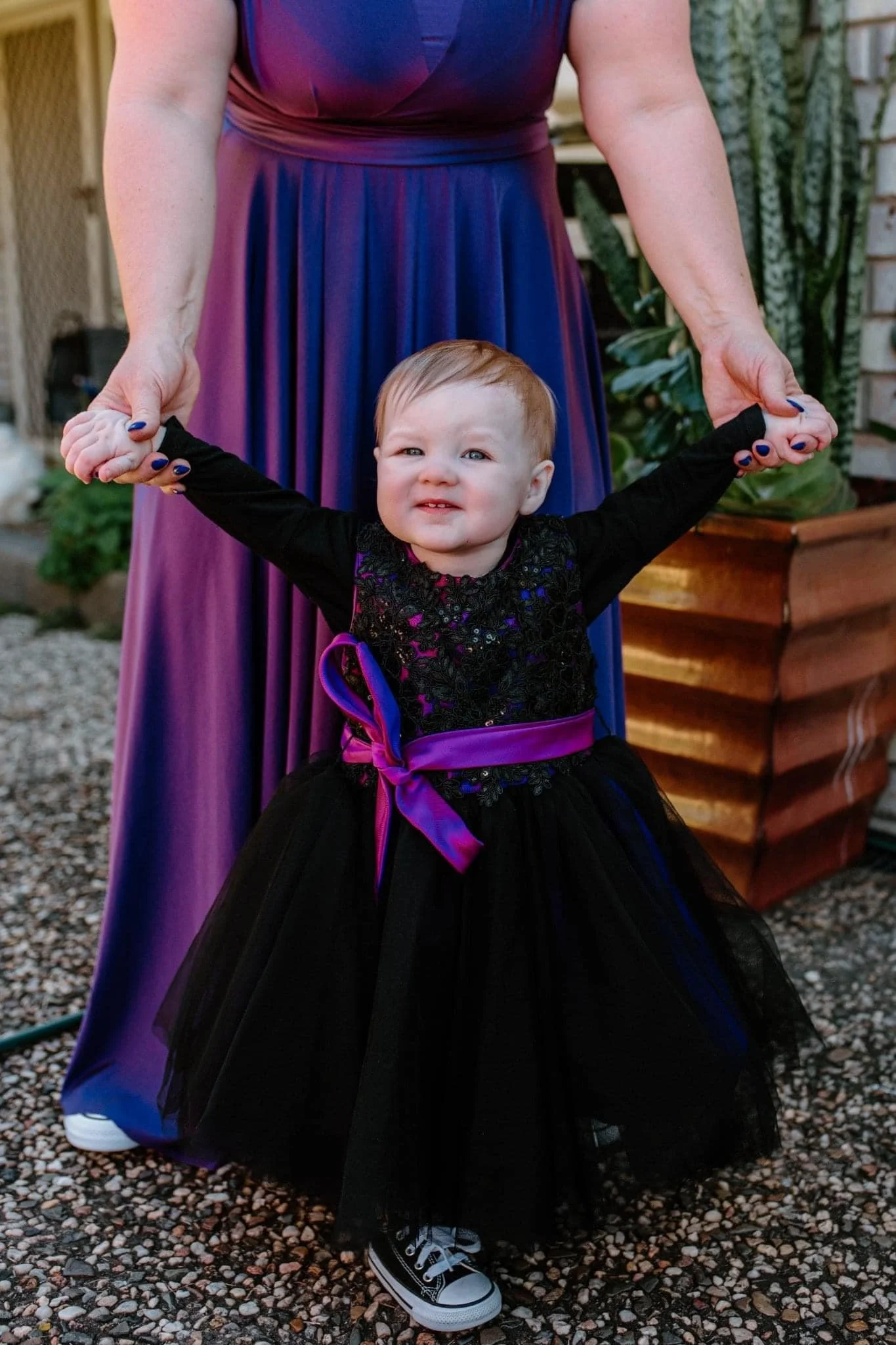 Purple with 2025 black dresses